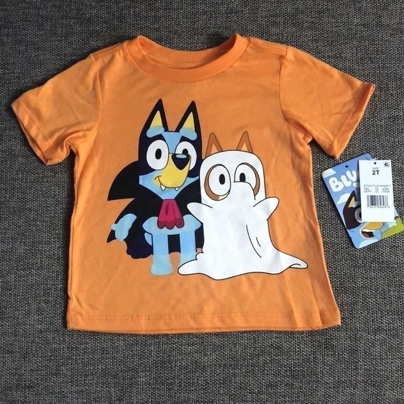Moose Toddler Boys Bluey Halloween Bingo Short Sleeve T-Shirt Orange 2T - Picture 5 of 11